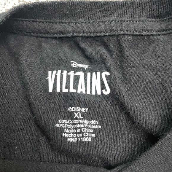 Disney Villains Graphic T-Shirt Women XL Black Crew Neck Short Sleeve Casual Tee - Picture 5 of 10